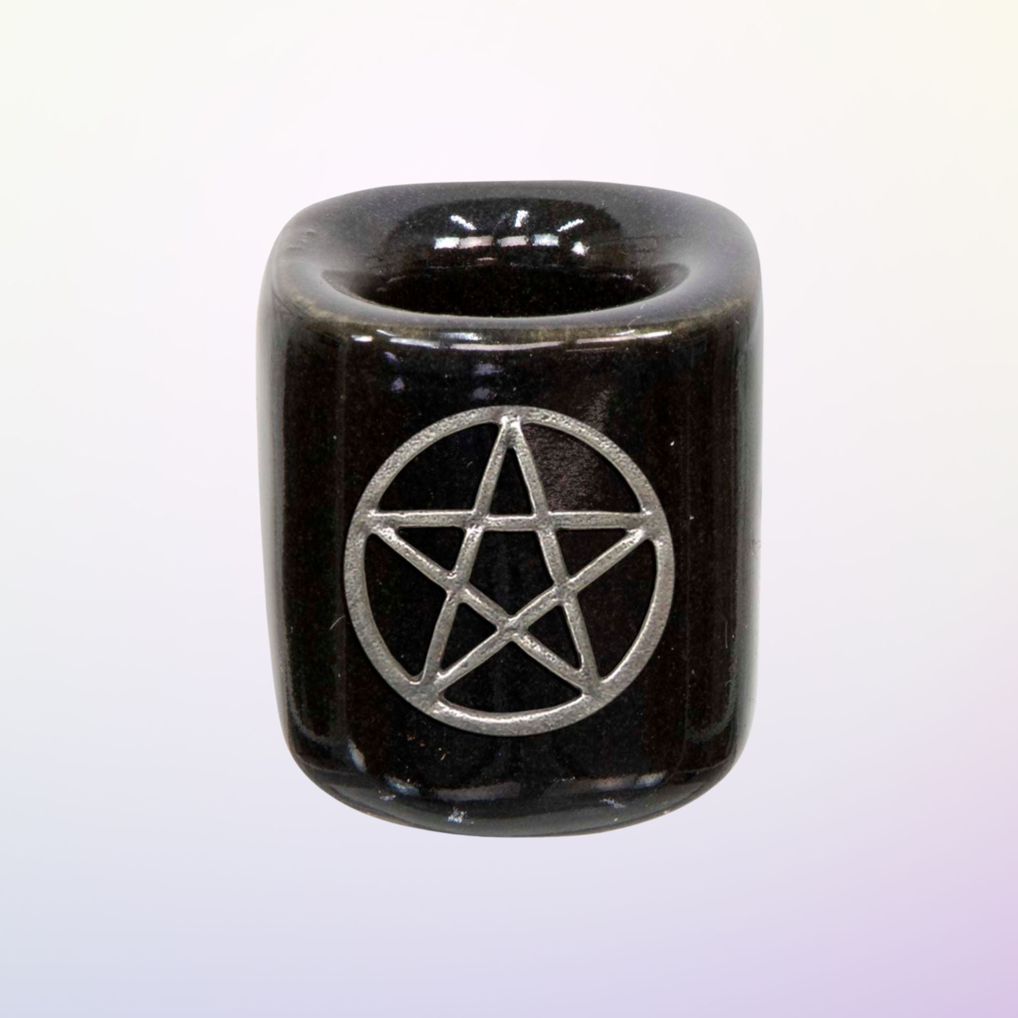 Porte-bougies miniatures - Pentacle argenté
