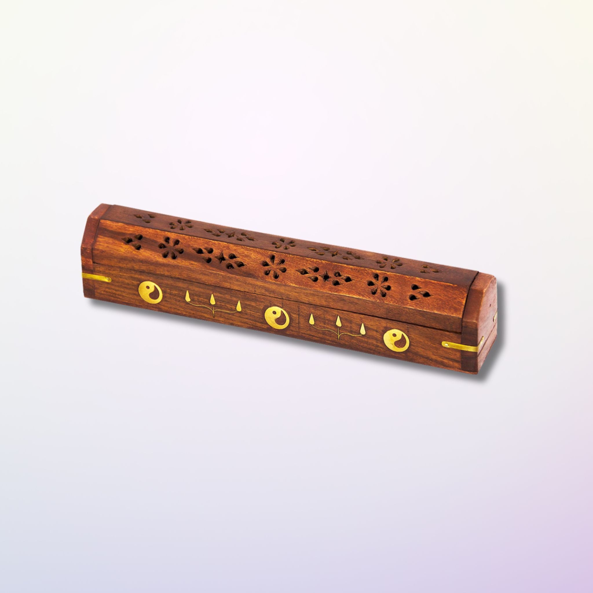 Boîte en bois pour encens - Yin-Yang