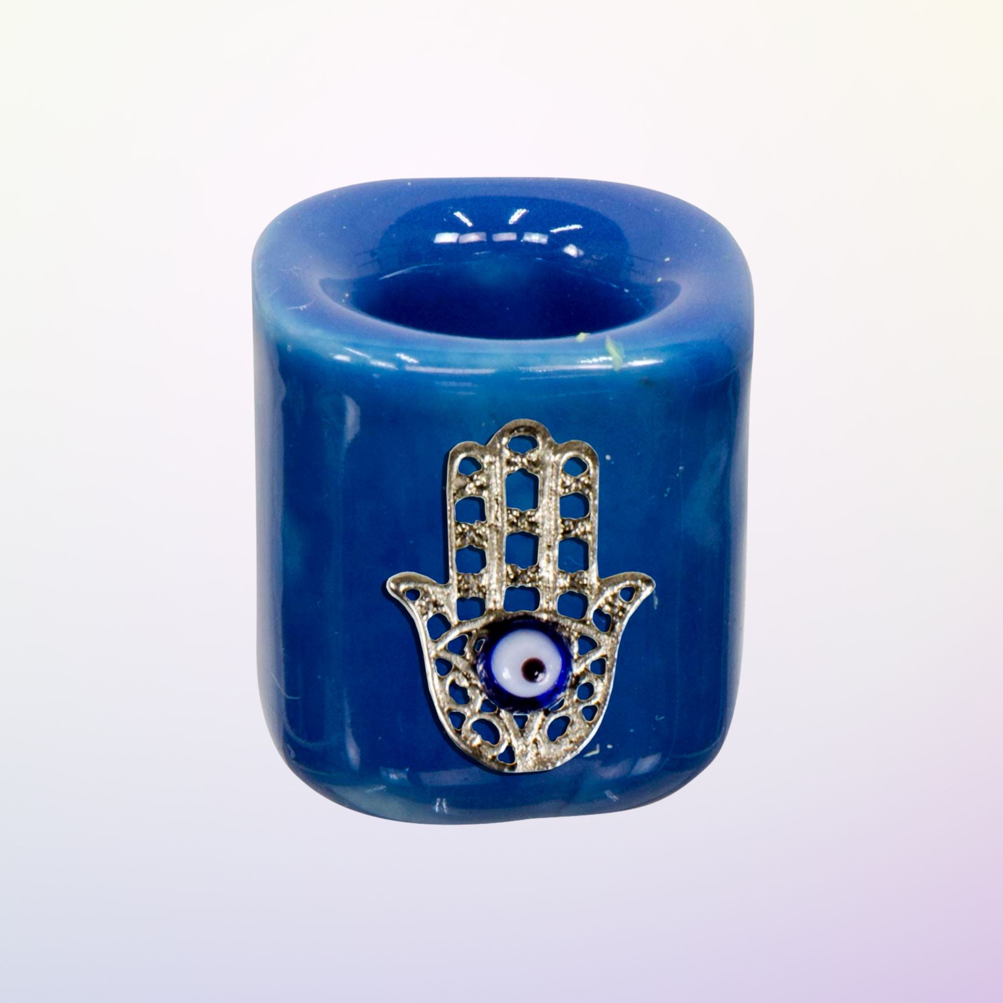 Porte Mini Chandelle en Céramique - Main de Fatima